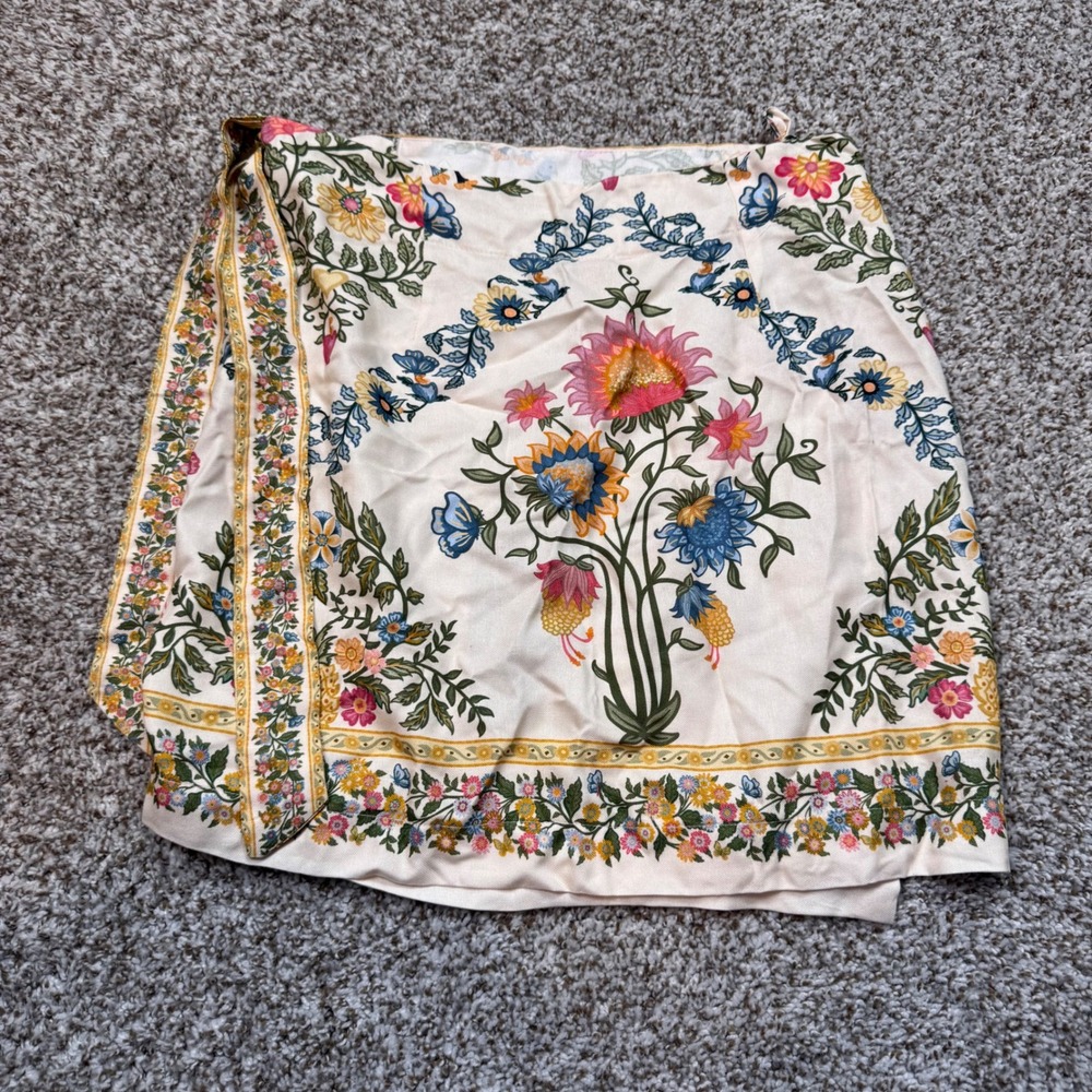 Farm Rio Tropical Floral Print Embroidered Top & Wrap Skirt Set Women's Large - Picture 11 of 11